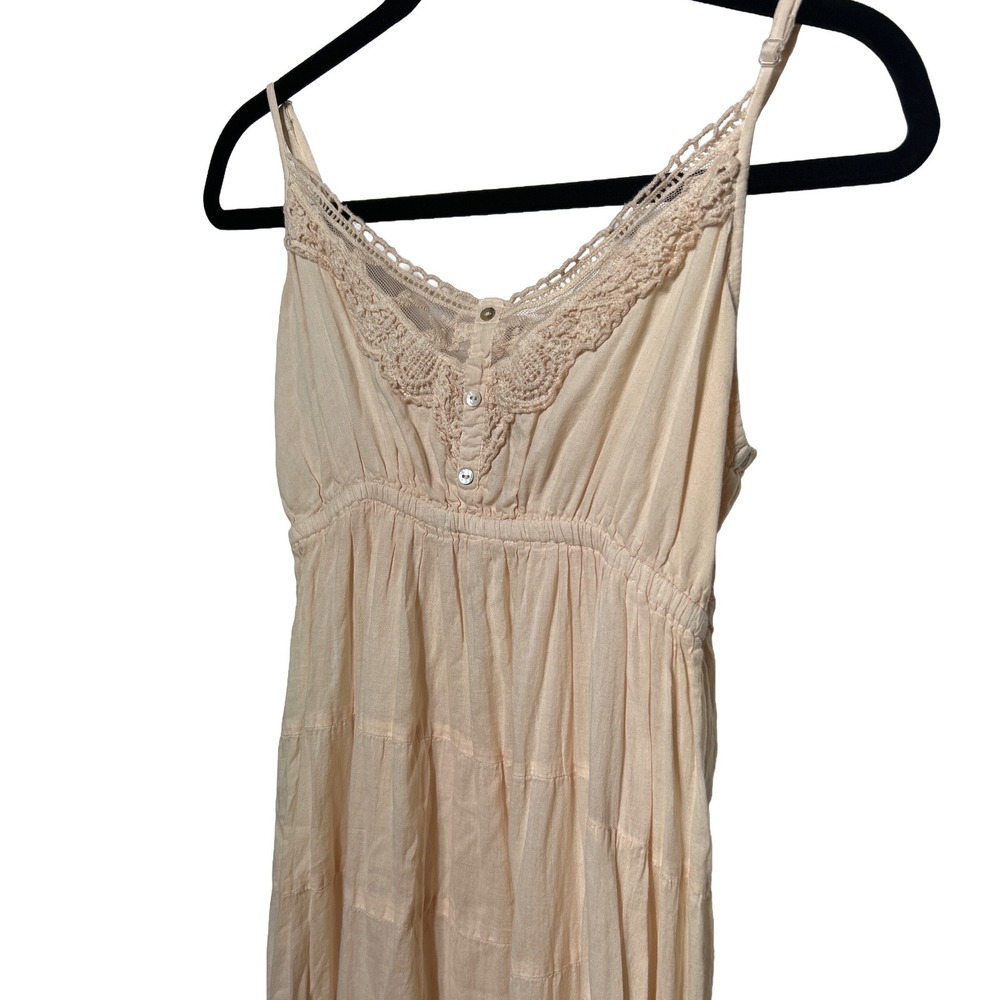 Yuka Beach Maxi Dress‎ Pink Lace Sleeveless Casual Summer Resort Boho